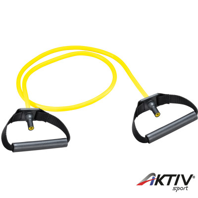 Trendy gumikötél műanyag fogantyúval gyenge sárga