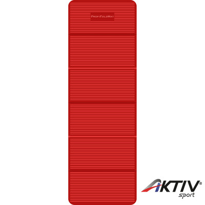 Összehajtható fitnesz szőnyeg 180x60x0,6 cm Trendy ProfiFoldMat piros