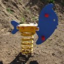 Rugós játék, halacska