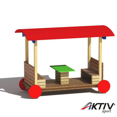 Fedett kocsi asztallal