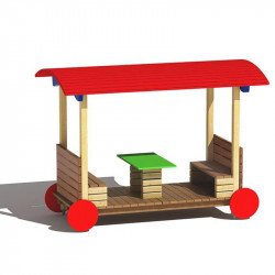 Fedett kocsi asztallal Játszótéri eszközök