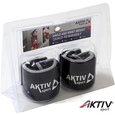 Csukló- és bokasúly Aktivsport 2x1 kg fekete-szürke