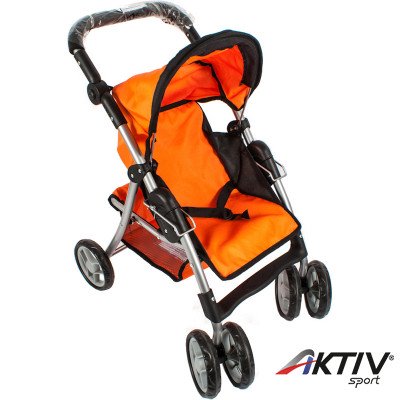 Kosaras játék babakocsi lábtartóval narancssárga