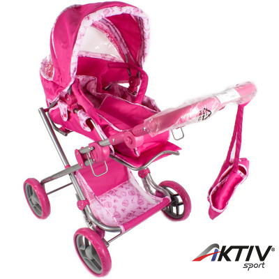 Babakocsi mély táskás pink