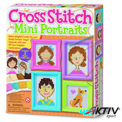 Keresztszemes hímzés mini portrék 4M