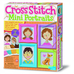 Keresztszemes hímzés mini portrék 4M Kreatív készletek 4M