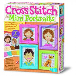 Keresztszemes hímzés mini portrék 4M Kreatív készletek 4M