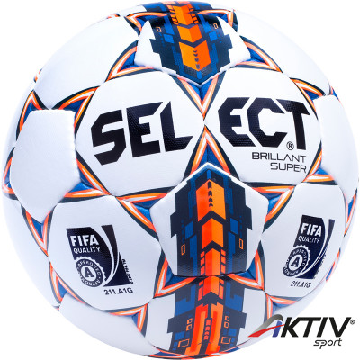Futball labda Select Brillant Super 5-ös fehér-narancs