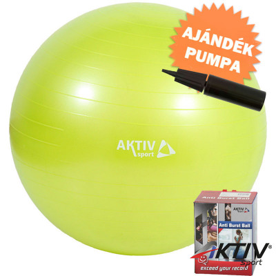 Durranásmentes labda Aktivsport 65 cm+ 2 utas labdapumpa