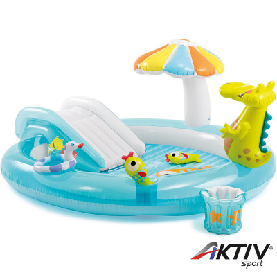 Gyermek játszómedence Intex krokis csúszdával