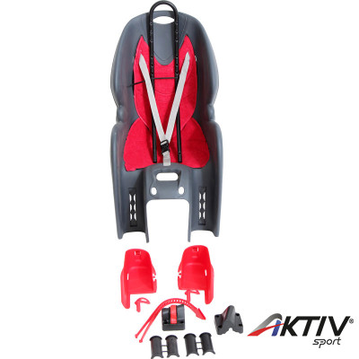 Kerékpáros gyerekülés Polisport sötétszürke-piros