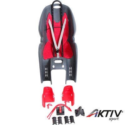 Kerékpáros gyerekülés Polisport sötétszürke-piros