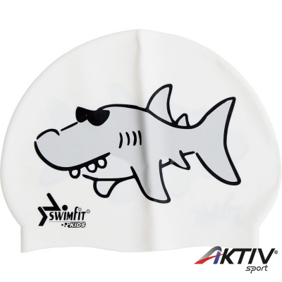 Úszósapka Swimfit cápás fehér