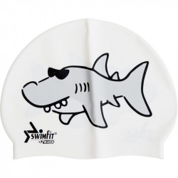 Úszósapka Swimfit cápás fehér BLACK WEEK Swimfit