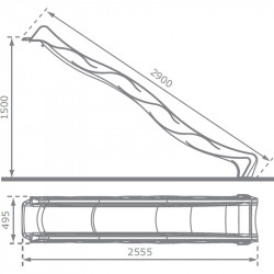 Hullámcsúszda 2,9 m sárga