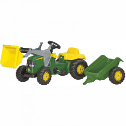 Pedálos markolós traktor utánfutóval Rolly Kid John Deere Rolly Kid John Deere Pedálos járművek Rolly Toys