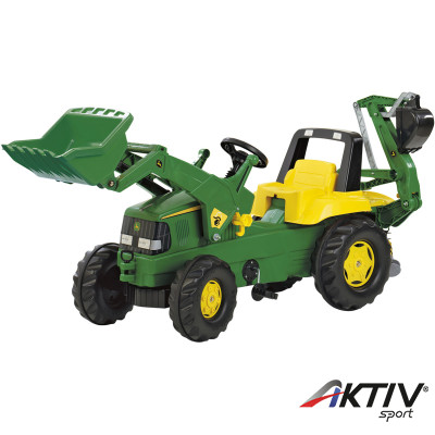 Pedálos markolós traktor exkavátorral Rolly Junior John Deere