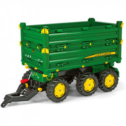 Háromtengelyes utánfutó Rolly Multitrailer John Deere Lábbal hajtható járművek Rolly Toys