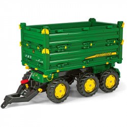 Háromtengelyes utánfutó Rolly Multitrailer John Deere Lábbal hajtható járművek Rolly Toys