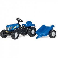 Pedálos traktor utánfutóval Rolly Kid New Holland T 7040 Pedálos járművek Rolly Toys