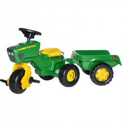 Tricikli utánfutóval Rolly Trac John Deere Lábbal hajtható járművek Rolly Toys