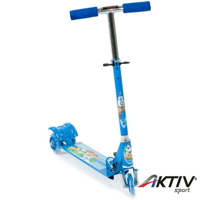 Háromkerekű roller gyerek világító kék