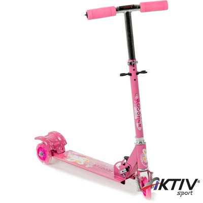 Háromkerekű roller gyerek világító rózsaszín