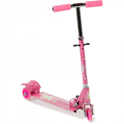 Háromkerekű roller gyerek világító rózsaszín Sportszer
