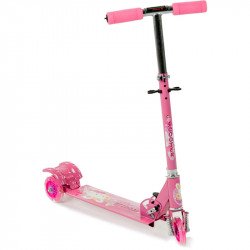 Háromkerekű roller gyerek világító rózsaszín Sportszer