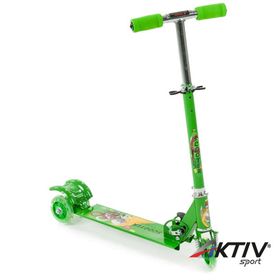 Háromkerekű roller gyerek világító zöld