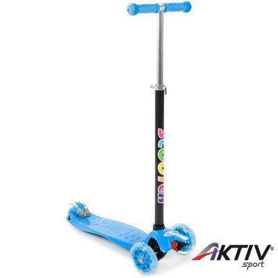 Háromkerekű roller Maxi gyerek világító kék