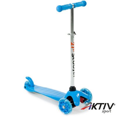 Háromkerekű roller gyerek világító kék-fehér