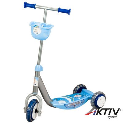 Háromkerekű roller zenélő, világító kék