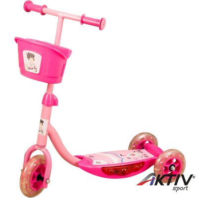 Háromkerekű roller zenélő, világító rózsaszín