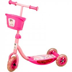 Háromkerekű roller zenélő, világító rózsaszín Sportszer