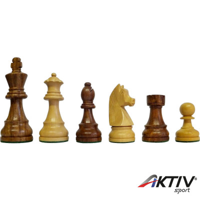 Sakk készlet nehezített barna-fehér fa