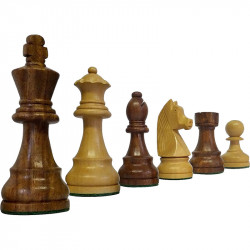 Sakk készlet nehezített barna-fehér fa