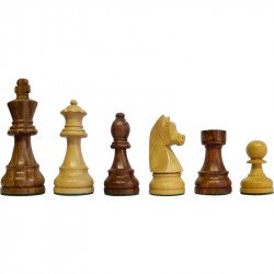 Sakk készlet nehezített barna-fehér fa Játék Eurochess