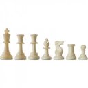 Sakk készlet fekete-fehér műanyag pamut tartózsákkal