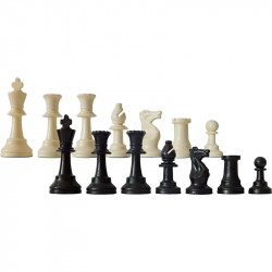 Sakk készlet fekete-fehér műanyag pamut tartózsákkal