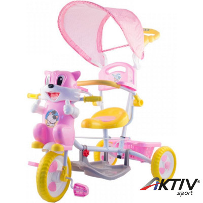 Tricikli cicás fedeles rózsaszín